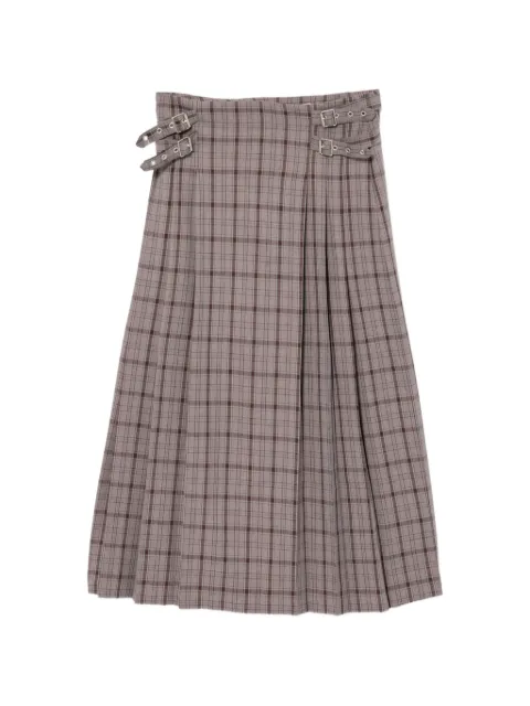 The Ragged Priest Artifact check-pattern midi pleated skirt Grey RPHL251051WV