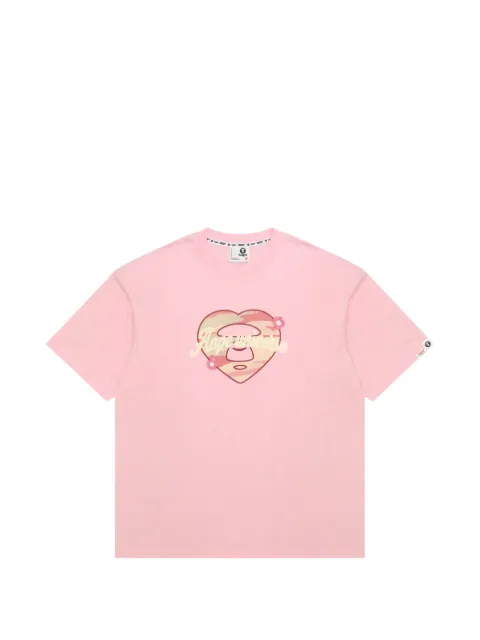 AAPE BY *A BATHING APE® heart-appliqué T-shirt Pink ATE1895XXQ