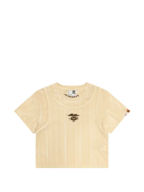 AAPE BY *A BATHING APE® logo-embroidery T-shirt Neutrals ATE1912XXQ