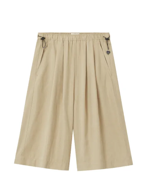 izzue elasticated heart-charm shorts Neutrals IZXSPW00839X