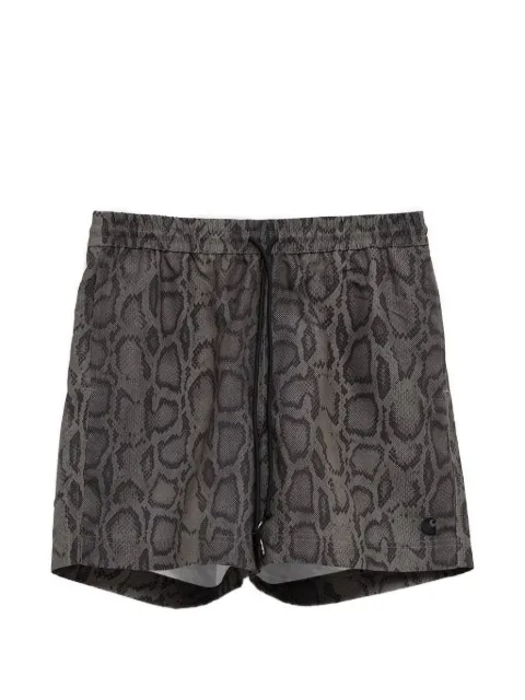 Carhartt WIP snake-print drawstring swim shorts Grey I035063