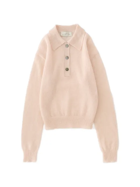Studio Nicholson Chesapeake long-sleeves polo top Neutrals CHESAPEAKESNW1534MOHAIRPLASTER