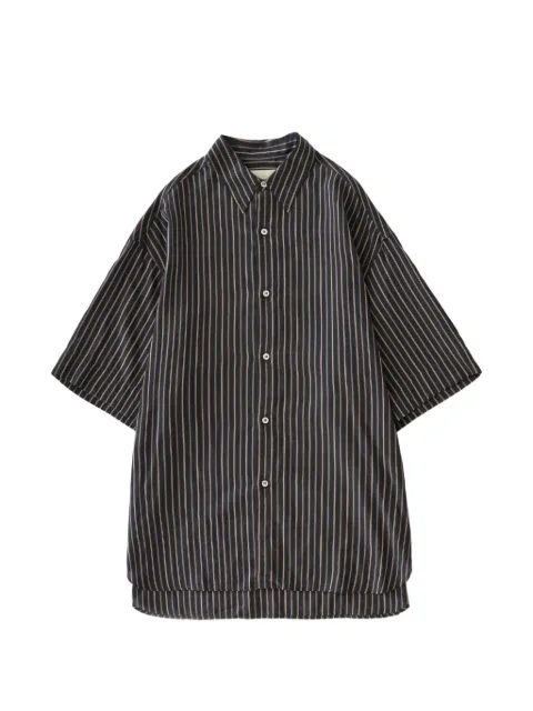 Studio Nicholson Sorono striped shirt Blue SORONOSNM883LYOCELLSILKSTRIPEINDIGO