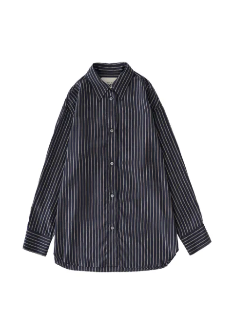 Studio Nicholson Rouen striped shirt Blue ROUENSNW1733LYOCELLSILKSTRIPEINDIGO