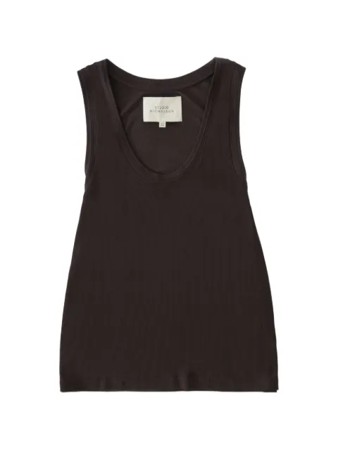 Studio Nicholson Votan vest top Brown VOTANSNW1778RIBLYOCELLJERSEYBLACKGRAPE