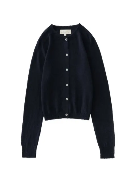 Studio Nicholson Iska ribbed cardigan Blue ISKASNW1832MOHAIRNAVY