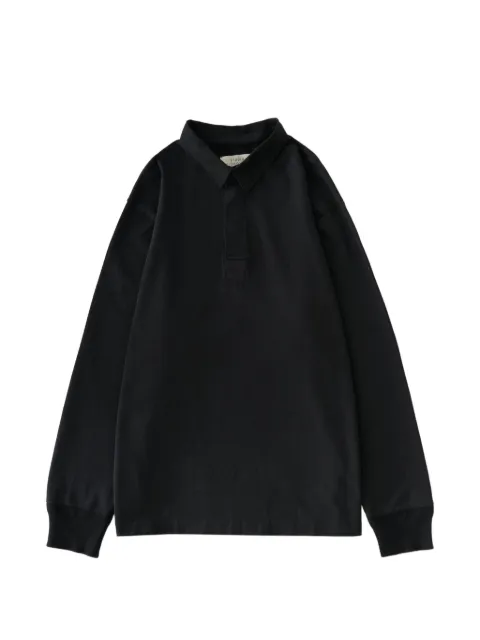 Studio Nicholson Alyk long-slevees polo shirt Black ALYKSNM1483DRYCOTTONJERSEYBLACK