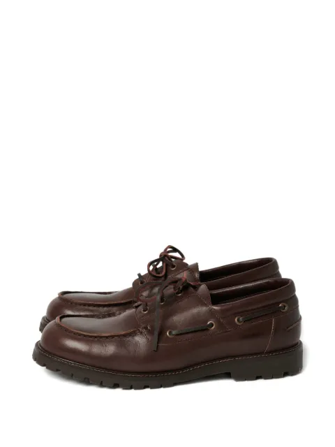 Studio Nicholson raw-cut guston leather boat shoes Brown GUSTONSNM1341FLEXLEATHERCOCOA