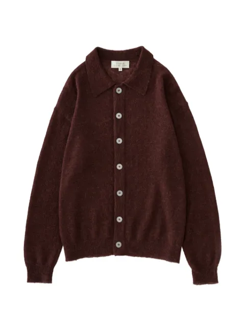 Studio Nicholson Hamto polo collar cardigan Brown HAMTOSNM1530MOHAIRMULBERRY