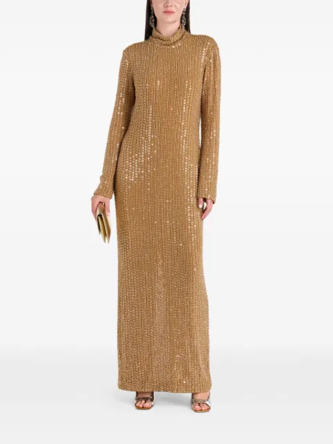 ILTA sequin roll-neck maxi dress Gold TUMELO