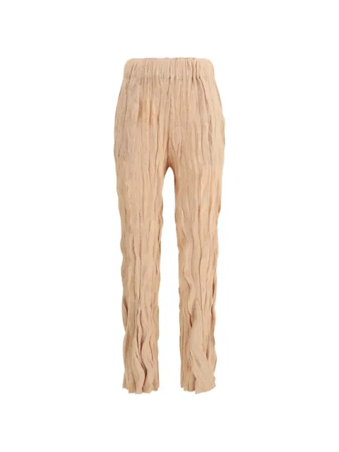 Gongdid Design Wavy elasticated crinkled trousers Neutrals GD173PCH