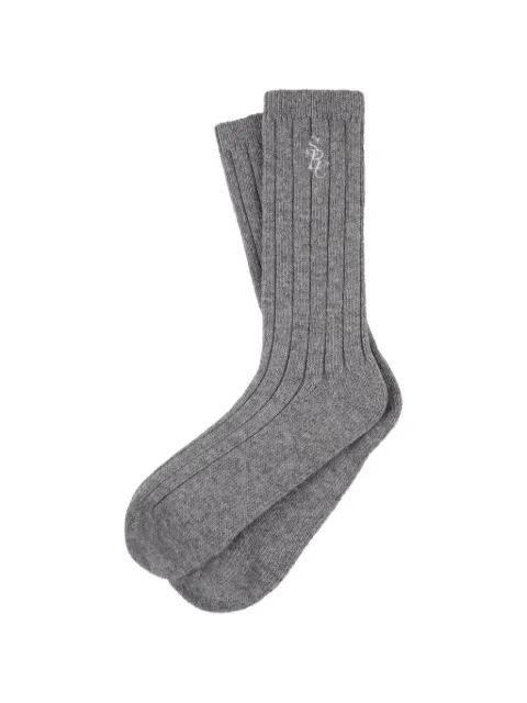 Sporty & Rich SRC ribbed embroidery socks Grey AC07867302GY221