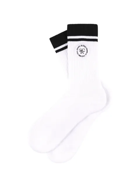 Sporty & Rich SRHWC logo stripe socks White AC02767305WH091