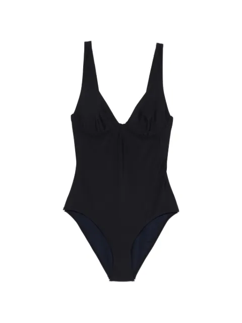 BONDI BORN Grace V-neck swimsuit Black M029S