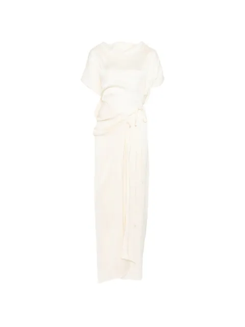 BONDI BORN tie side maxi dress Neutrals DR10041GT