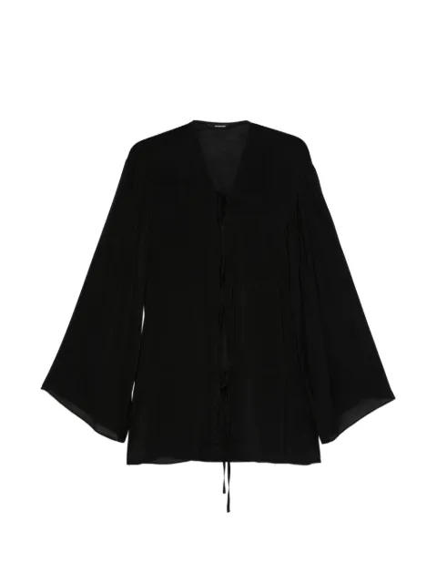 BONDI BORN tie-detail cover-up Black RTWCU835NT