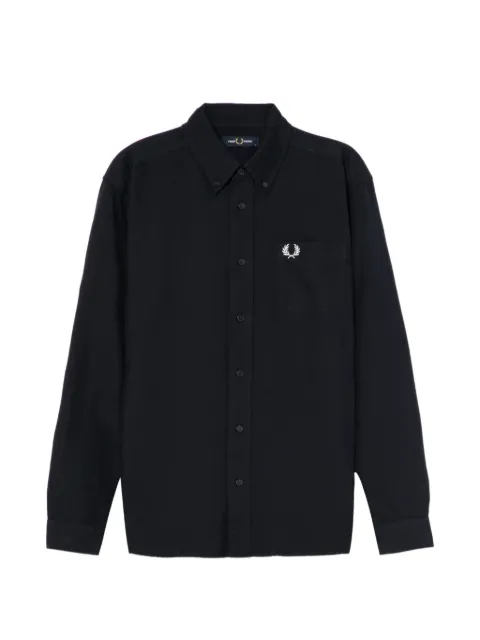 Fred Perry logo-embroidered pocket shirt Blue M5516SS26B