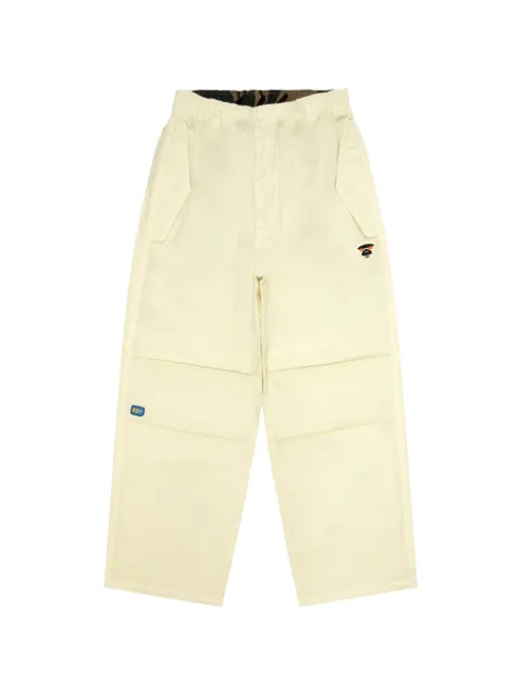 AAPE BY *A BATHING APE® logo-appliqué trousers White APTD610XXQ