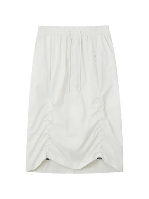izzue drawstring gathered midi skirt White IZXSKW00812XQ