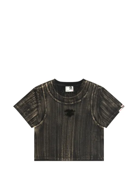 AAPE BY *A BATHING APE® logo-embroidered T-shirt Black ATE1912XXQ