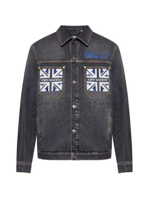 Off-White flag-patch cotton jacket Grey 44MYE09QS26D004009