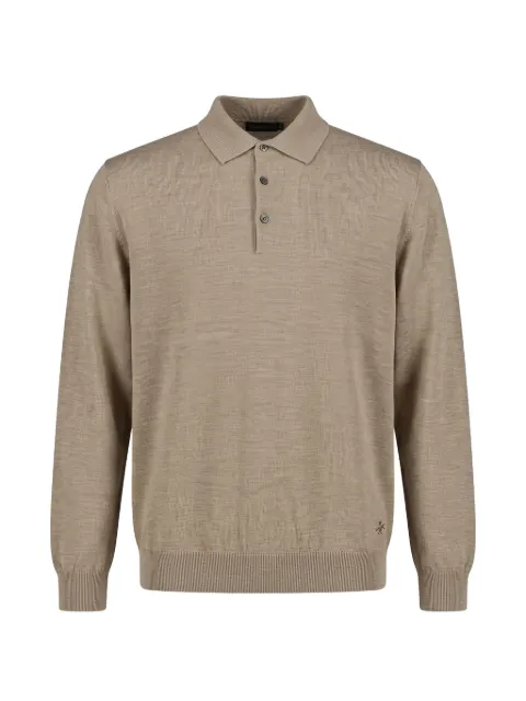 Tombolini polo-collar wool polo shirt Neutrals WM61ZMG9U120