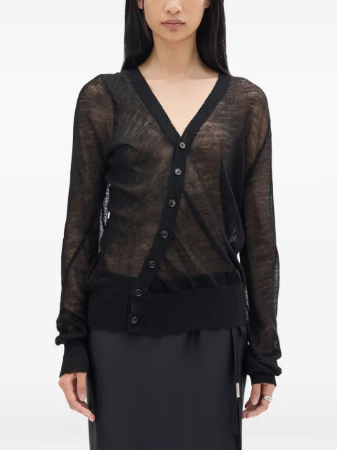 Ann Demeulemeester crepe wool cardigan Black B0013738FA059