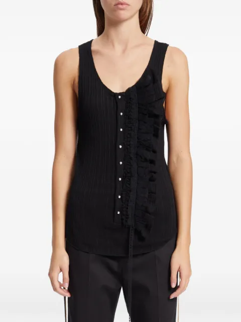 Ann Demeulemeester Rase Serafino ruffled ribbed-knit tank top Black B0013947FA736
