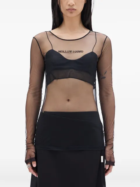 Ann Demeulemeester Fiene ''Hollow Sound'' tulle T-shirt Black B0013811FA585