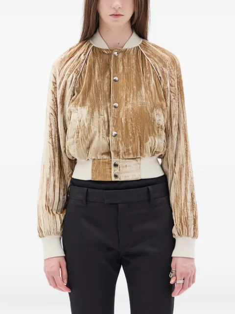 Ann Demeulemeester Arya Froissé velvet bombe jacket Neutrals B0013777FA710
