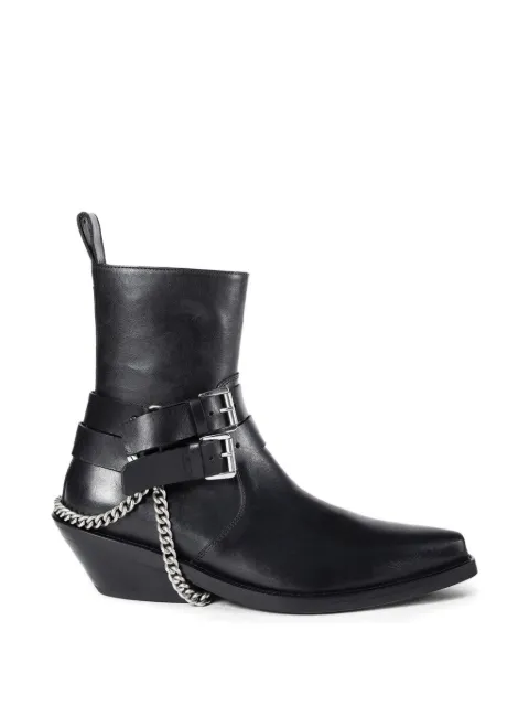 Ann Demeulemeester Kiril Santiago buckle chain leather boots Black B0013859LT164