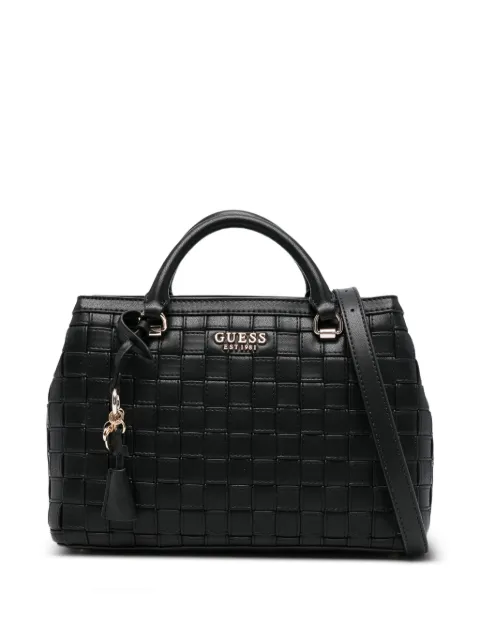 GUESS USA Sandy tassel grid tote bag Black HWWG8418060BLA