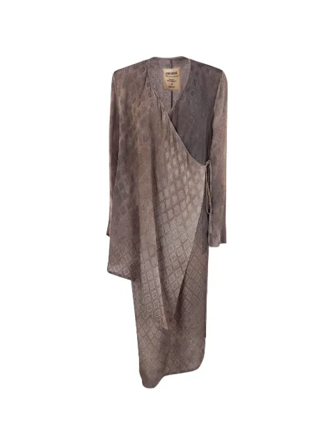 Uma Wang geomtetric-pattern coat Brown UP6022