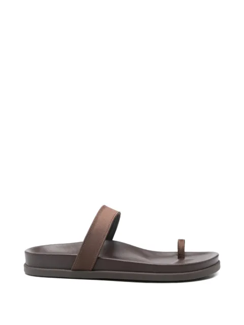 Ancient Greek Sandals Thalia strap satin sandals Brown THALIAFOOTBEDSATIN