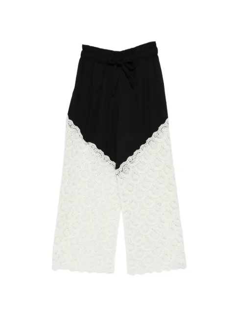 Sea Ellison lace-trim trousers Neutrals RS26120