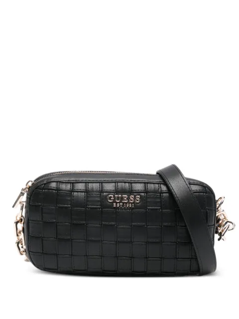 GUESS USA small Sandy woven crossbody bag Black HWWG8418140BLA