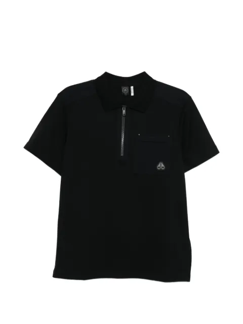 Moose Knuckles zip-fastening pocket polo shirt Black M15MT755