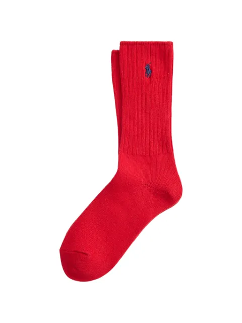 Polo Ralph Lauren ribbed embroidered socks Red 455P10242010