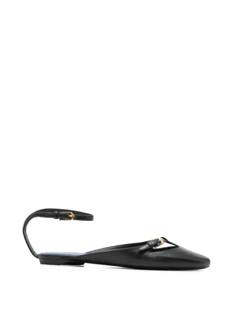 Lanvin buckle-fastening ballerina shoes Black FWBAMB0BNAPAP26