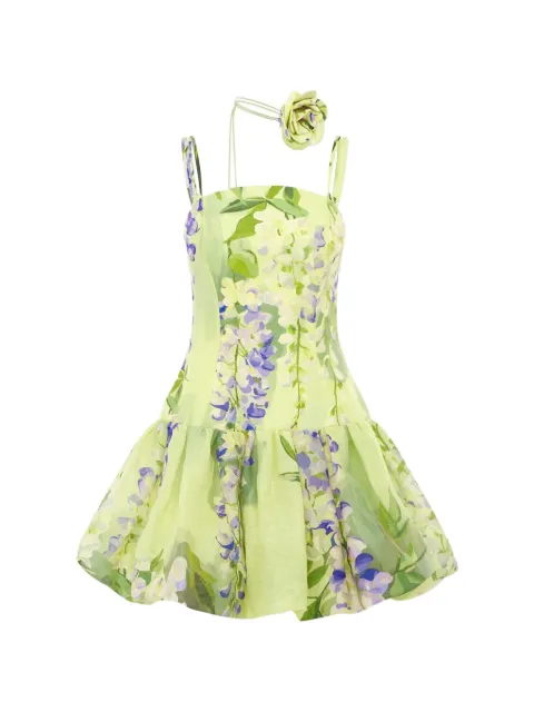 Leo Lin Lorena floral mini dress Green LLSS26012