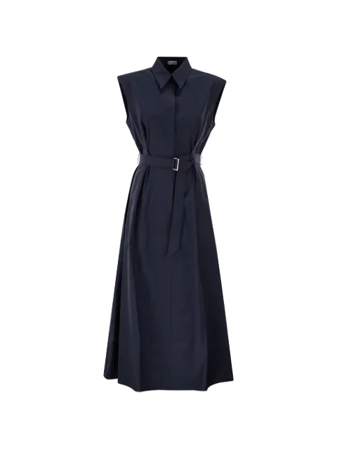 Brunello Cucinelli sleeveless belted maxi dress Blue ML140A5286C4862