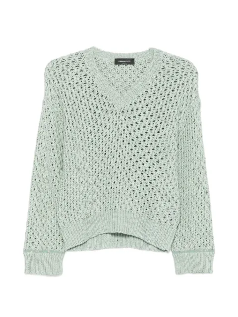 Fabiana Filippi openwork V-neck sweater Green MAD266F113L7440000
