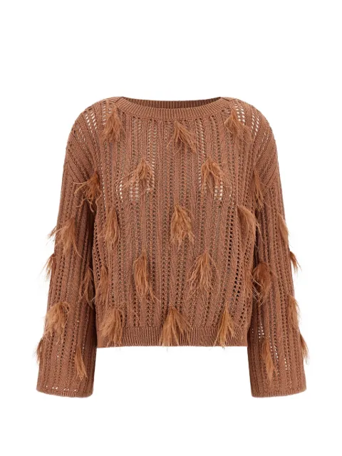 TWINSET perforated cotton sweater Brown 261TP3292