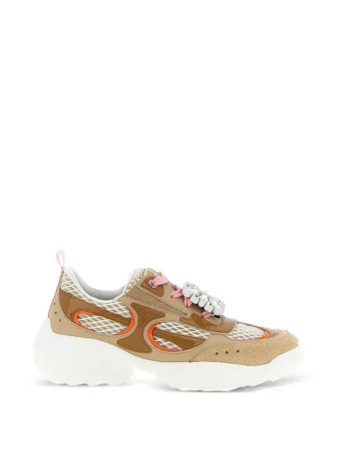Roger Vivier Viv' on the Run buckle leather sneakers Neutrals RVW75640890UZJ7E16