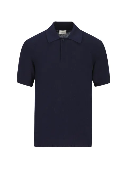 Saint Laurent ribbed polo T-shirt Blue 858843Y77HW