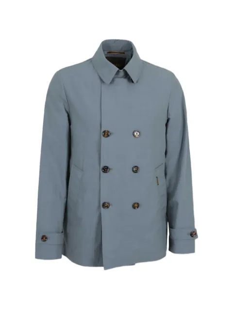 Moorer double-breasted coat Blue MOUGI200005TEPAI94