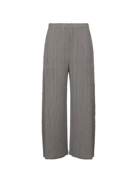 Pleats Please Issey Miyake pleated wide-leg trousers Grey PP66JF115