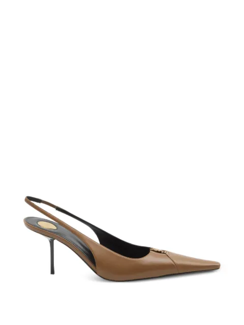 Saint Laurent Babylone Breteuil pointed-toe slingback pumps Brown 858966AADF1