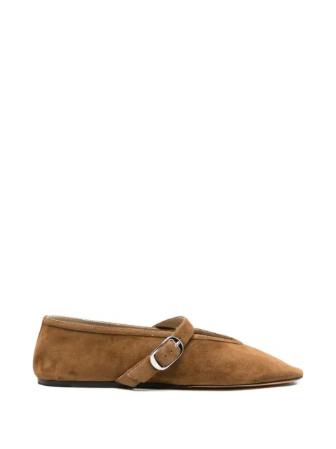 Le Monde Beryl Stella buckle-strap suede ballet flats Brown STESUEMOK