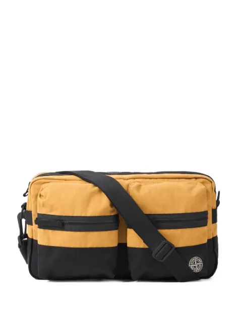Stone Island two-tone patch shoulder bag Yellow L1S159200026S0331